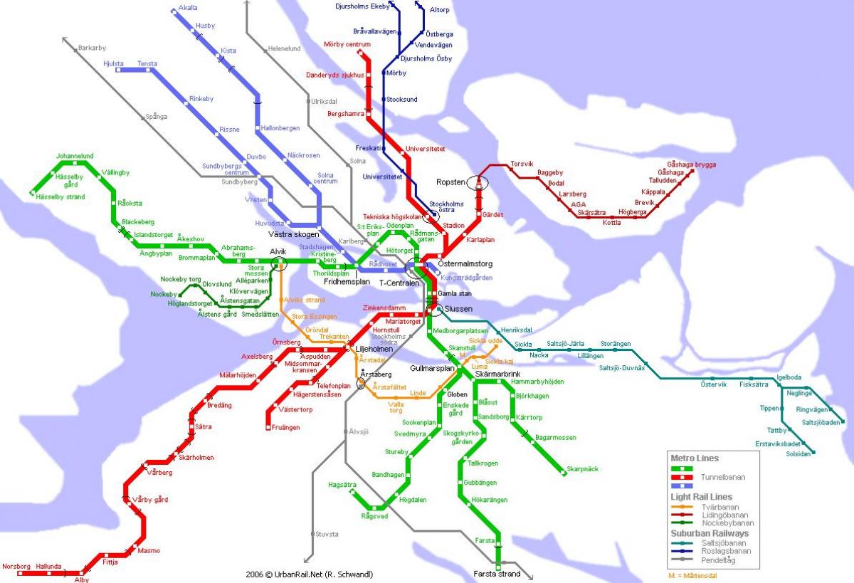 карта на метрото, Стокхолм, Швеция