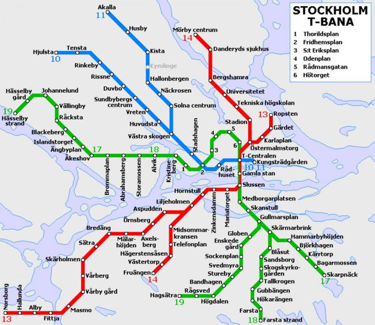 обществен транспорт на Стокхолм картата