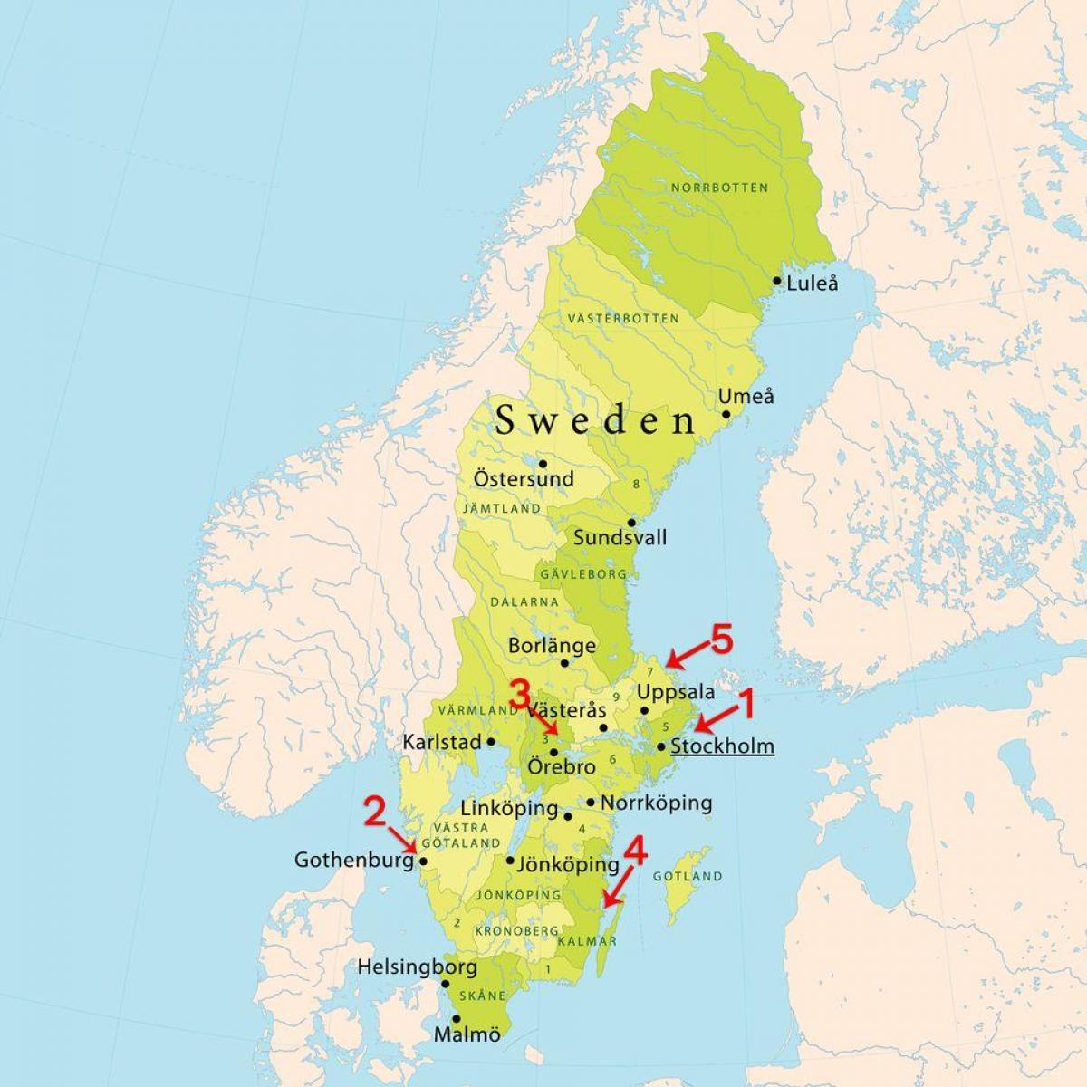 карта на Стокхолм плажове