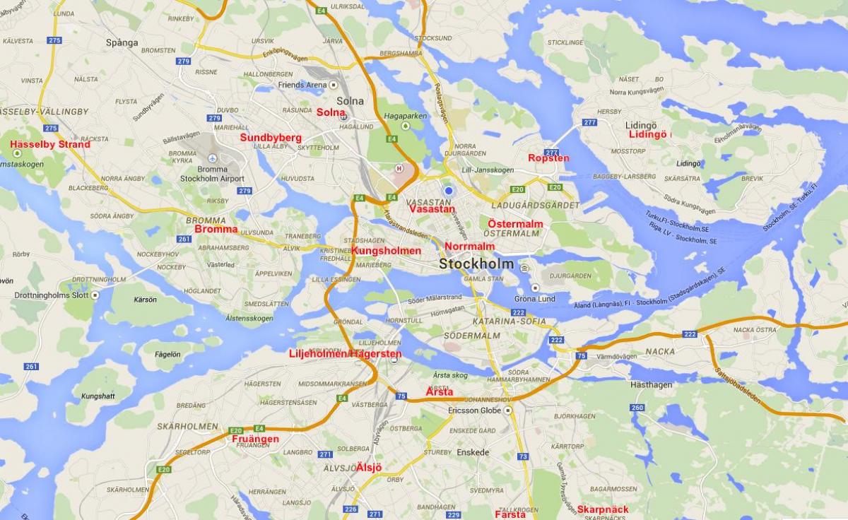 карта на Стокхолм квартали