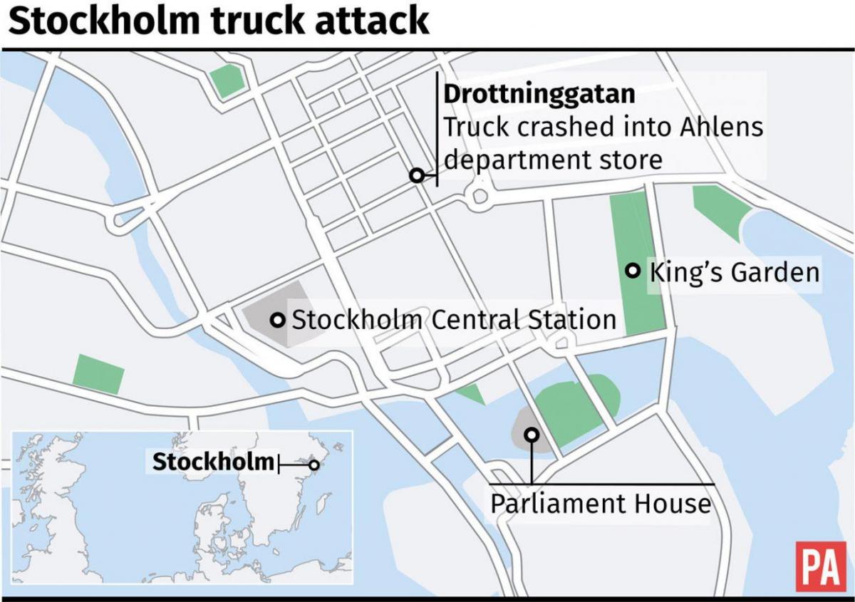 карта в Стокхолм, drottninggatan