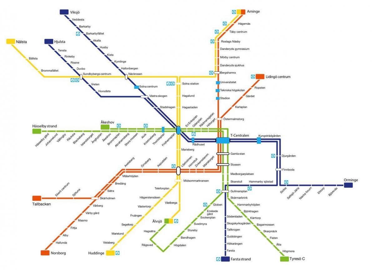 карта на Стокхолм, метростанция арт