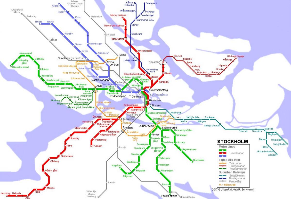 карта на метрото Стокхолм