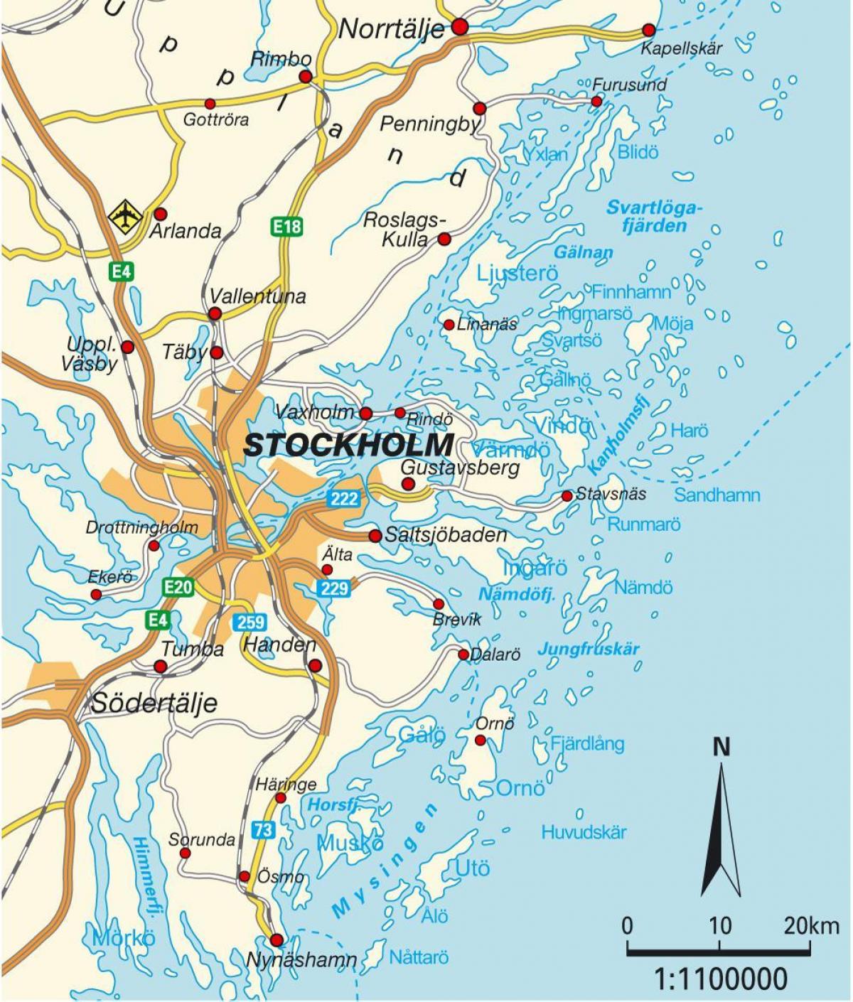 Стокхолм на картата