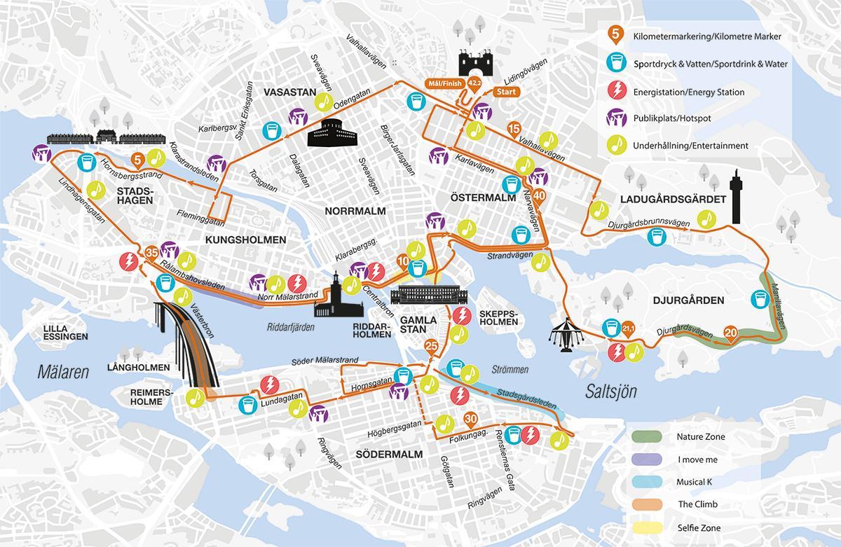 карта Стокхолм маратон