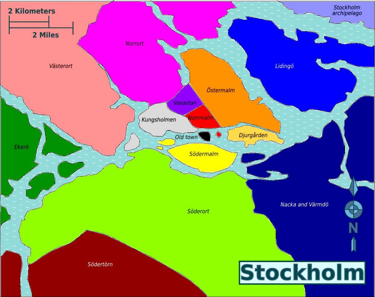 карта на Стокхолм райони