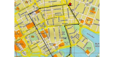 Пешеходна обиколка на Стокхолм картата