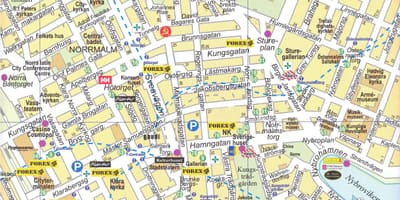 Карта на центъра на Стокхолм