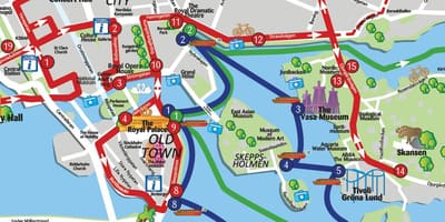 Стокхолм автобусна обиколка карта