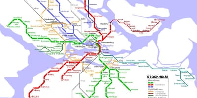 Швеция tunnelbana картата