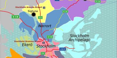 Карта предградие на Стокхолм