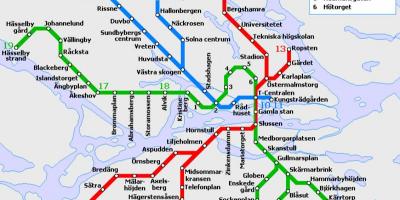 Обществен транспорт на Стокхолм картата