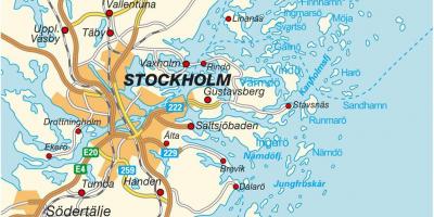 Стокхолм, Швеция на картата на града 