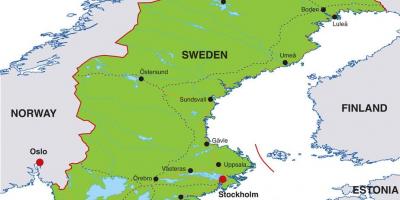Столицата на Швеция на картата
